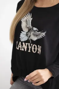 Kesi Dámska blúzka s nápisom Eagle a Canyon čierny