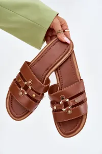 Boto Ploské Dámske Sandále So Zlatým Detailom Camel Noroti