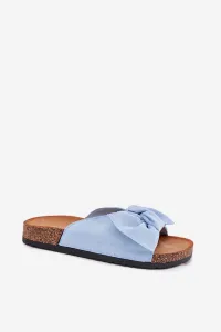 Boto Dámske Pantofle Na Korkovej Podošve S Mašľou Modré Seressa