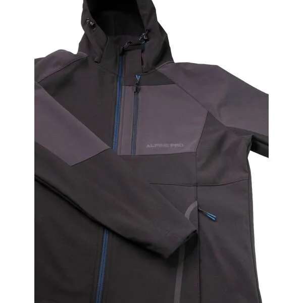 ALPINE PRO KIET Pánska outdoorová bunda, čierna, veľkosť