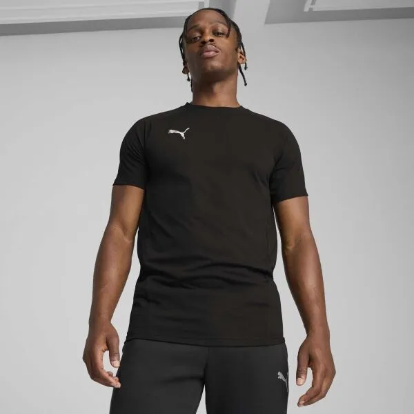 Puma TEAMEVOSTRIPE TEE Pánske tričko, čierna, veľkosť