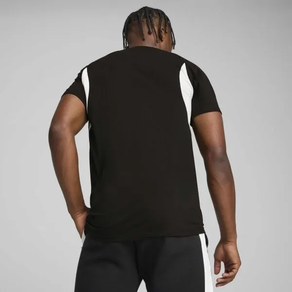 Puma TEAMEVOSTRIPE TEE Pánske tričko, čierna, veľkosť