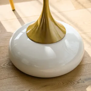 Príručný stolík, biela Ivory/zlatá, FEJ