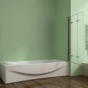 H K - Vaňová zástena S33 130x140cm - trojdielna sklopná, číre sklo SE-S33-130