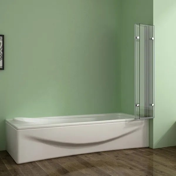 H K - Vaňová zástena S33 130x140cm - trojdielna sklopná, číre sklo SE-S33-130
