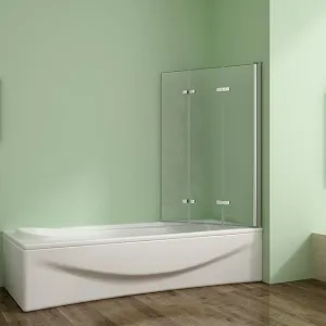 H K - Vaňová zástena S33 130x140cm - trojdielna sklopná, číre sklo SE-S33-130