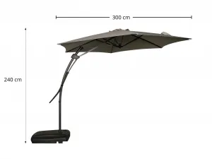 Záhradný slnečník Houseland Zylo 300 cm svetlosivý