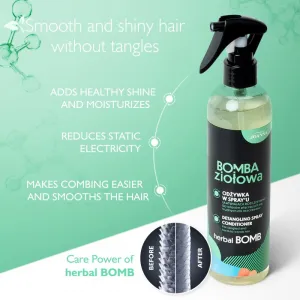 Joanna Herbal Bomb Detangling Spray Conditioner sprej pre jednoduché rozčesávanie vlasov 300 ml