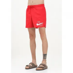 Pánske plavky NIKE SWIM NIKE LOGO LAP 5 inch UNIVER-UNIVERSITY RED