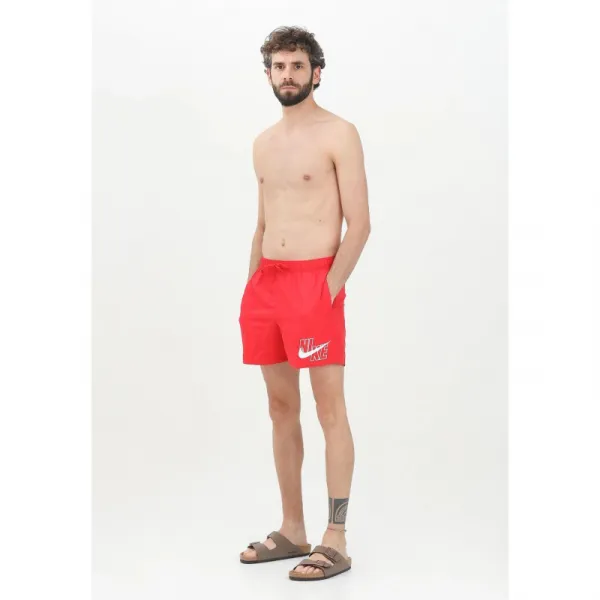Pánske plavky NIKE SWIM NIKE LOGO LAP 5 inch UNIVER-UNIVERSITY RED