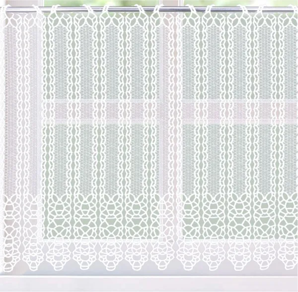 Záclona macramé, Irena vitrážka metráž, biela 60 cm
