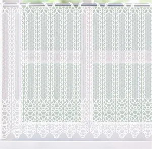 Záclona macramé, Irena vitrážka metráž, biela 60 cm