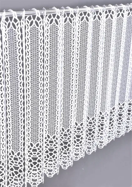 Záclona macramé, Irena vitrážka metráž, biela 60 cm