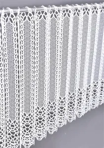 Záclona macramé, Irena vitrážka metráž, biela 60 cm