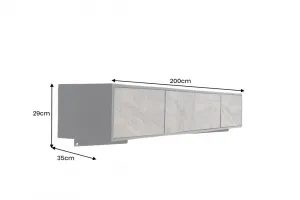 LuxD Dizajnový závesný TV stolík Quillon 200 cm prírodný kameň