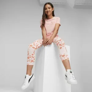 Puma ESSENTIALS MIX MTCH AOP LEGGINGS G Dievčenské legíny, béžová, veľkosť