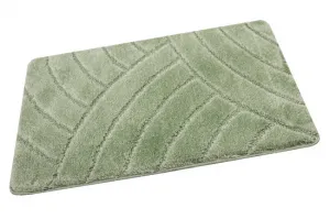 Kúpeľňový koberček Sash Sage zelený, pruhy
