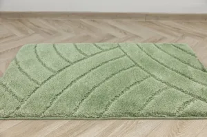 Kúpeľňový koberček Sash Sage zelený, pruhy