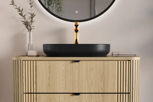 ArtCom Doska pod umývadlo OVALIA | dub cremona Typ: Doska 100 cm / 89-100