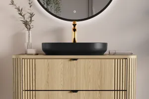 ArtCom Doska pod umývadlo OVALIA | dub cremona Typ: Doska 100 cm / 89-100