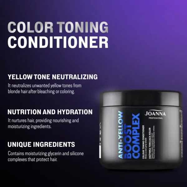 Joanna Professional Color Boost Complex revitalizačný kondicionér pre blond a šedivé vlasy 500 g