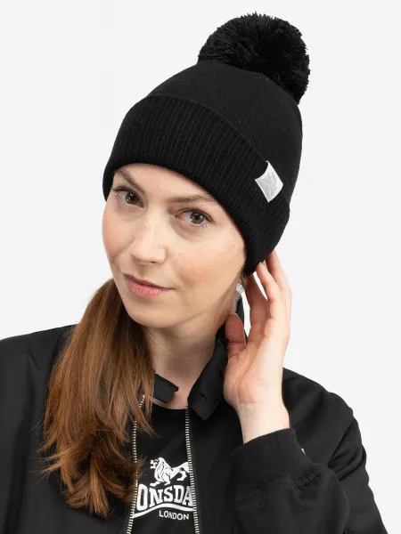 Lonsdale Knitted pompom hat