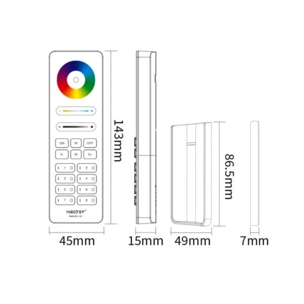 LEDprodukt LED ovládač C8 RGB+CCT 8 okruhov - 2,4GHz
