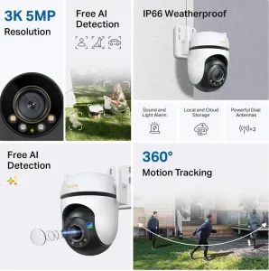 TP-Link Tapo C530WS venkovní-outdoor kamera (5MP, 3K 1620p, WiFi, IR 30m, microSD card)