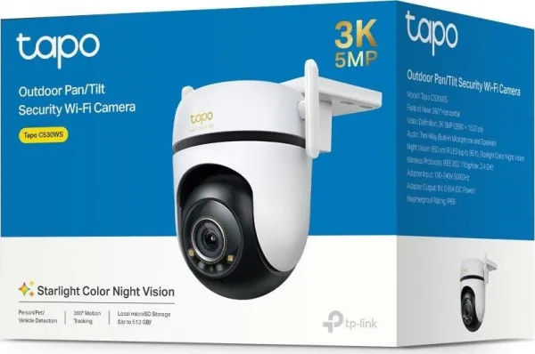 TP-Link Tapo C530WS venkovní-outdoor kamera (5MP, 3K 1620p, WiFi, IR 30m, microSD card)