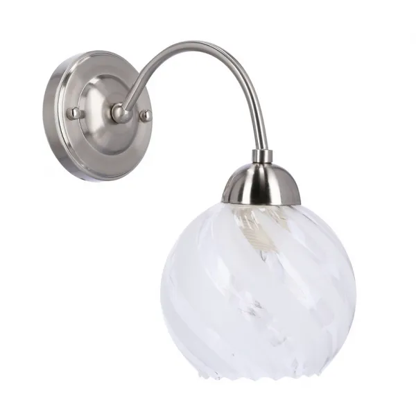 Nástenná lampa Baida, saténové nástenné svietidlo, matné priehľadné tienidlo