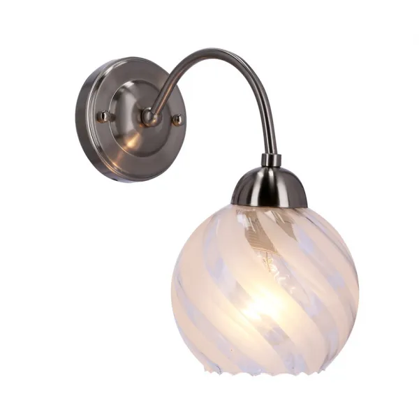 Nástenná lampa Baida, saténové nástenné svietidlo, matné priehľadné tienidlo