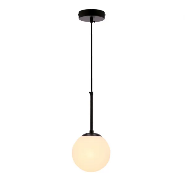 Závesná lampa Pompei čierna E27 biele tienidlo 15cm