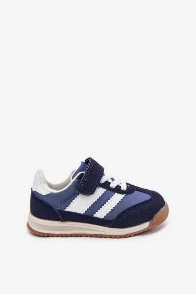 Boto Detské Sneakers Športové Topánky Na Suchý Zips Tmavomodré Viona