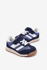 Boto Detské Sneakers Športové Topánky Na Suchý Zips Tmavomodré Viona
