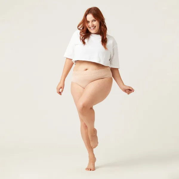 Menštruačné nohavičky Modibodi Sensual Hi-Waist Bikini Light-Moderate Beige (MODI4035B) M