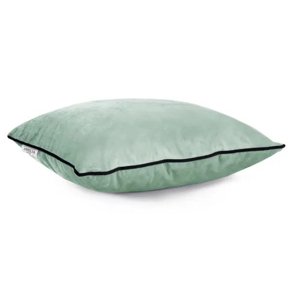 Obliečky na vankúše AmeliaHome Velvet Piping mentolové, veľkosť 45x45
