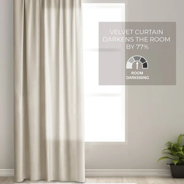 Záves AmeliaHome Velvet s multifunkčnou páskou svetlo béžový, veľkosť 140x270
