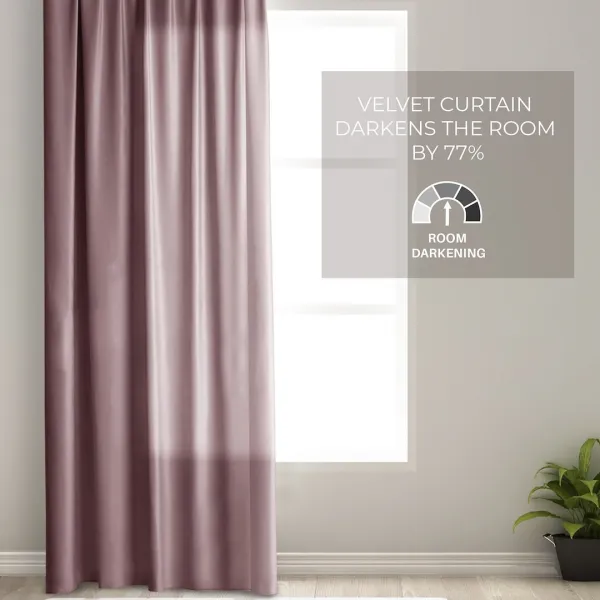 Záves AmeliaHome Velvet s multifunkčnou páskou tmavo béžový, veľkosť 140x270