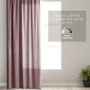 Záves AmeliaHome Velvet s multifunkčnou páskou tmavo béžový, veľkosť 140x270