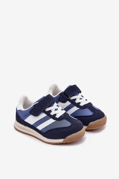 Boto Detské Sneakers Športové Topánky Na Suchý Zips Tmavomodré Viona