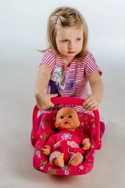Prenosná sedačka pre bábiky, plast 25x42x34cm v sáčku