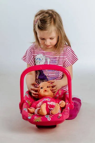 Prenosná sedačka pre bábiky, plast 25x42x34cm v sáčku