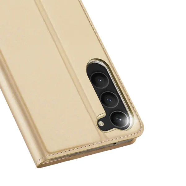 Dux Ducis Skin Pro knižkové kožené puzdro na Samsung Galaxy S23 Plus, zlaté