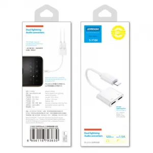 Joyroom Ben Series adaptér Lightning / 2x Lightning, biely (S-Y104)