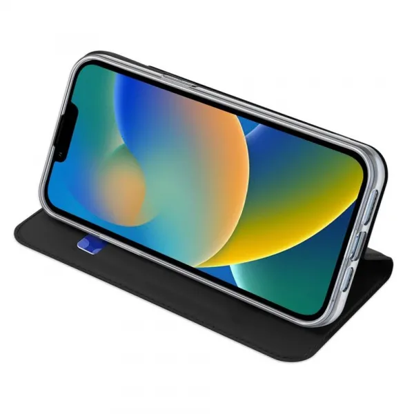 Dux Ducis Skin Pro knižkové kožené puzdro na iPhone 14 Plus, čierne