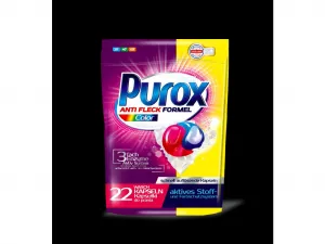 Gelové kapsulky do prania Purox Color 22ks s ochranou proti vodnému kameňu