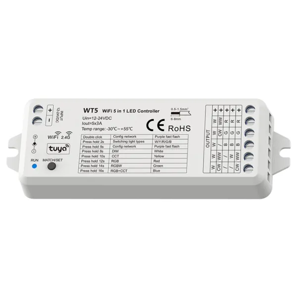 LEDprodukt WIFI LED prijímač 5 in 1 - 2,4GHz Tuya