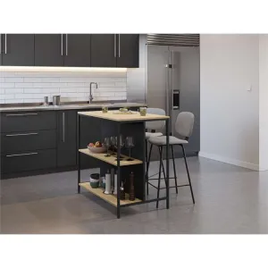 Barový stôl Houseland Detroit dub safírový/čierny