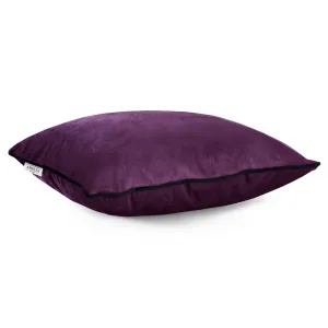 Obliečky na vankúše AmeliaHome Velvet Piping slivkové, veľkosť 45x45