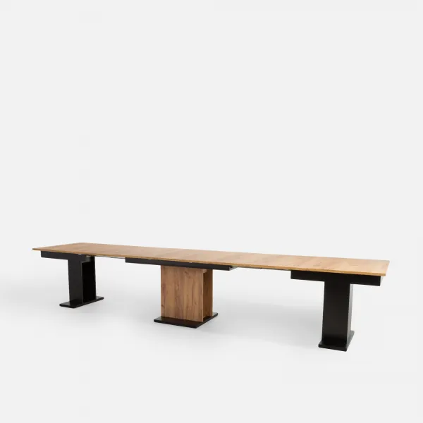 Szynaka Jedálenský rozkladací stôl Venetto 160/410 cm dub Craft zlatý/čierny